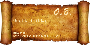 Orelt Britta névjegykártya